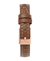 Adornia Women's Gold Lisbon Brown Leather Band and Brown Face Watch