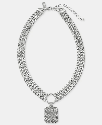 I.n.c. International Concepts Pave Square Statement Pendant Necklace, 16-1/2" + 3" extender, Macy's Exclusive