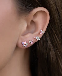 Girls Crew Crystal Pastel Leaf Stud Earrings Set