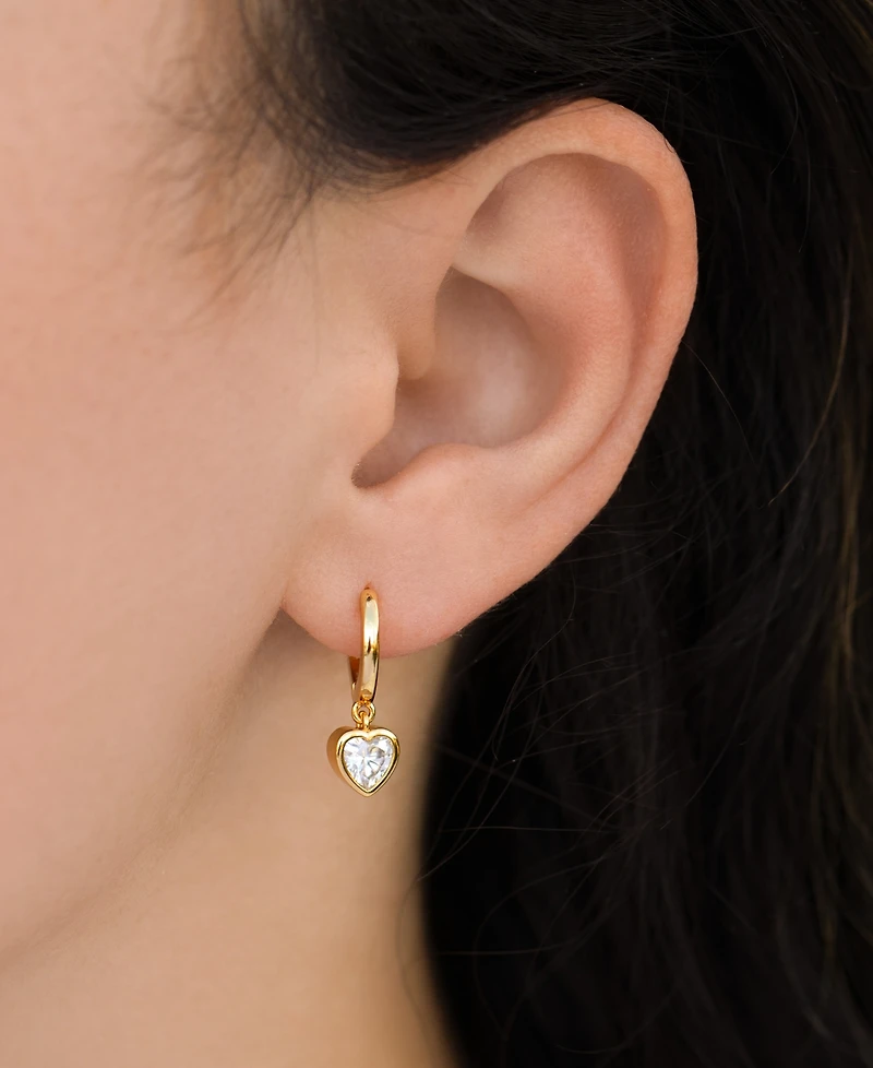Girls Crew Crystal Seoul Heart Hoop Earrings