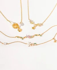 Girls Crew Crystal Flower Dash Charm Necklace