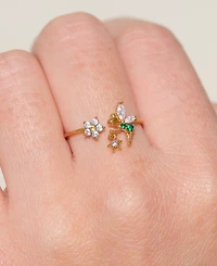Girls Crew Crystal Disney Tinker Bell Pixie Dust Adjustable Ring