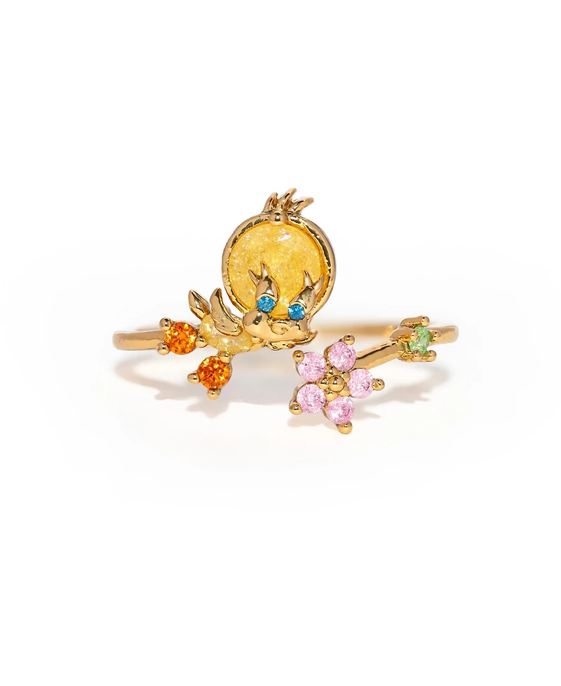 Girls Crew Crystal Looney Tunes Tweety Bird Adjustable Ring