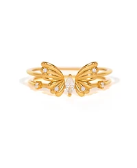 Girls Crew Crystal Perfect Fit Butterfly Ring Set