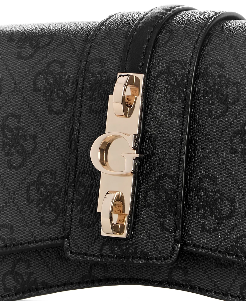 Guess Yvonne Logo Small Top Handle Flap Crossbody Handbag