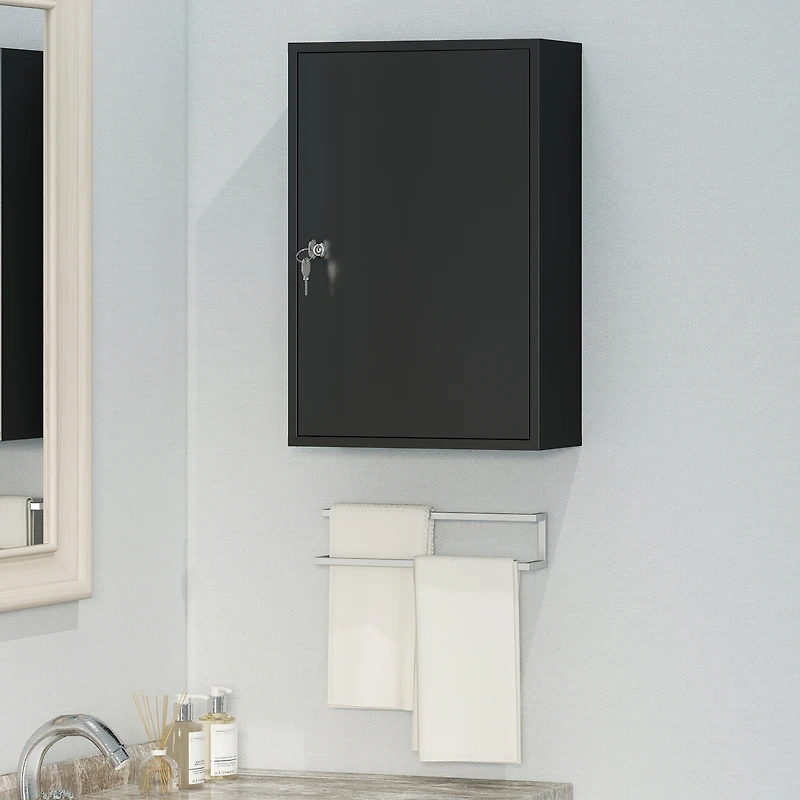 Kleankin Steel Wall Mount Medicine Cabinet 3 Tier Emergency Box for Bathroom