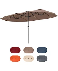 Slickblue Extra Large 15.5 Feet Outdoor Umbrella with Solar Led Lights