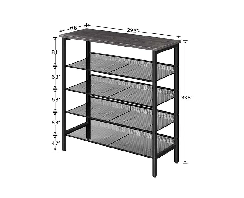Slickblue Entryway 5-Tier Shoe Rack with Adjustable Shelf Holds 16 Shoes