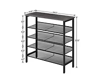 Slickblue Entryway 5-Tier Shoe Rack with Adjustable Shelf Holds 16 Shoes