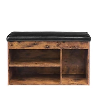 Slickblue Entryway Shoe Storage Bench with Flip-Top and Cushion