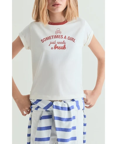 Scalpers Women's Printed T-shirt with contrasting collar