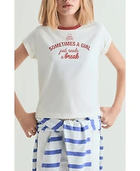 Scalpers Women's Printed T-shirt with contrasting collar
