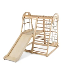 Slickblue 8-in-1 Kids Jungle Gym with Slide Monkey Bars and Climbing Frame