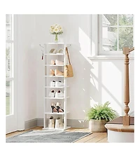 Slickblue 8-Tier Vertical Wooden Shoe Organizer Rack