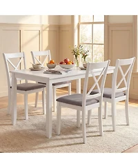 Gymax Dining Chairs Set of 4 With Comfortable Backrest and Padded Seat for Living Room