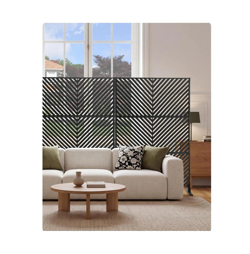 gaomon 3 Panel Room Divider Screen with Storage Shelves and Rolling Wheels