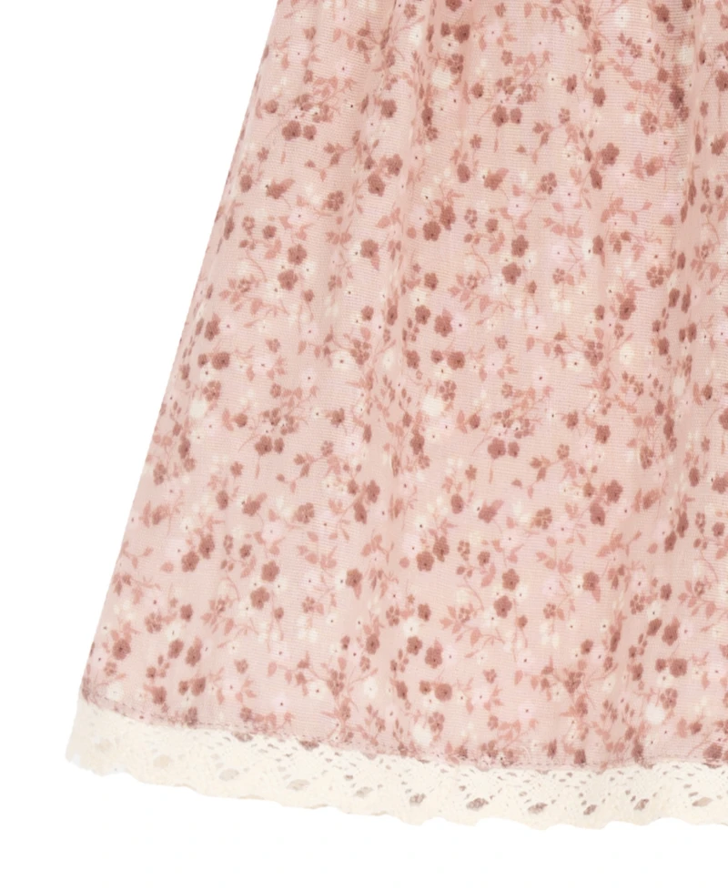 Rare Editions Toddler Girls' 2T-4T Print Double Cotton Gauze Puff Sleeve Dress