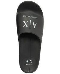 A|X Armani Exchange Men's Corporate Logo Bubble Slide Sandals