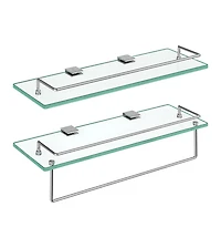 Slickblue Set of 2 15.7" Tempered Glass Floating Wall Shelves