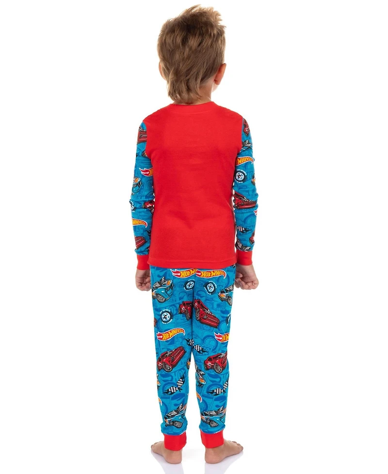 Hot Wheels Boy's Pajamas 3T-5T Toddler Turbo Charged 2PC Tight-Fit Pajama Sleep Set