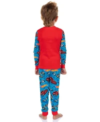 Hot Wheels Boy's Pajamas 3T-5T Toddler Turbo Charged 2PC Tight-Fit Pajama Sleep Set