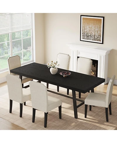gaomon Industrial 86.61" Long Kitchen Dining Table for Dinner, Kitchen