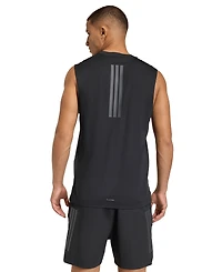 adidas Men's D4T Prime Lift Three-Stripes Crewneck Tank Top