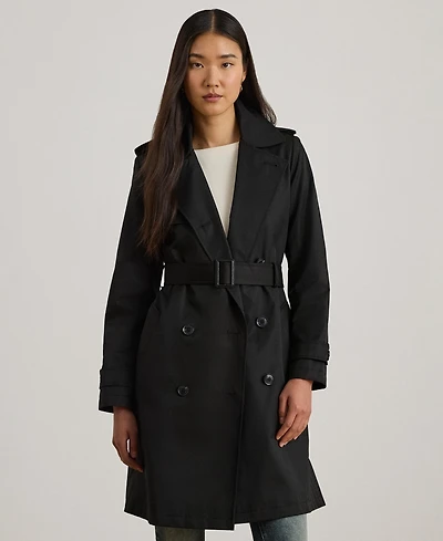 Lauren Ralph Womens Double-Breasted Belted Trench Coat