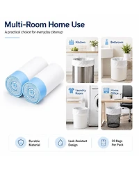Cumrige Trash Bags Drawstring Extra Thick Garbage Bags Wastebasket Bin Liners Plastic Trash Bags for Bathroom, Bedroom, Office, Car, Kitchen, Home