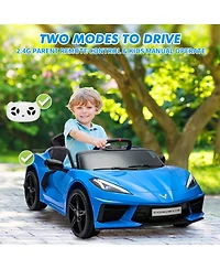 homfan Licensed Sporty Car 12V Electric Ride-On Sports Car, Remote Control, Led Lights, Music, Visual Dashboard, Battery Powered Gift Toy for Kids