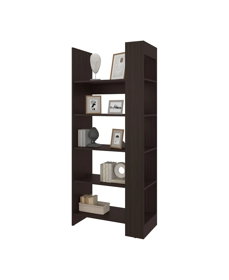 Fm Furniture Doney Park 5-Shelf Open Bookcase, Contemporary Design for Display and Storage