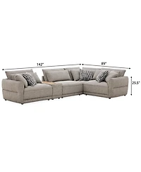 Evandro 5-Piece L-Shaped Sectional Set (Laf Chair, Raf Armless Corner & Console), Macy's Exclusive