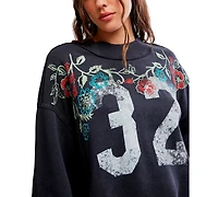 Free People Juniors' Cotton Slouchy Mock-Neck Sweatshirt