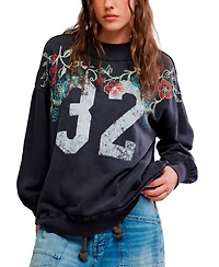 Free People Juniors' Cotton Slouchy Mock-Neck Sweatshirt