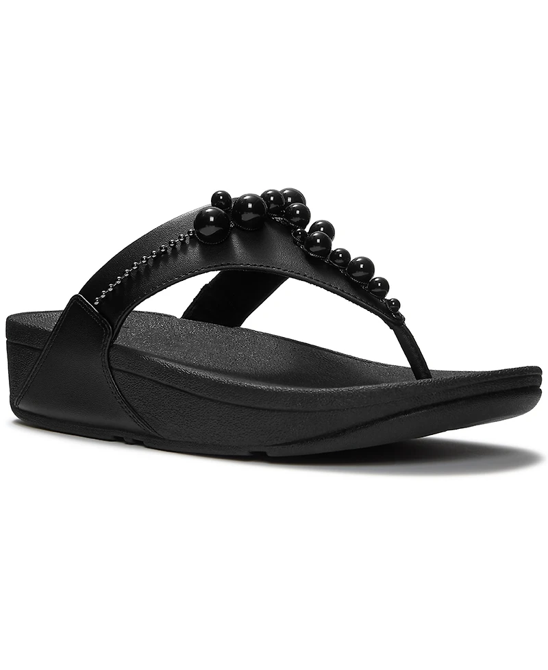FitFlop Women's Lulu Beaded Toe Post Slip-On Sandals