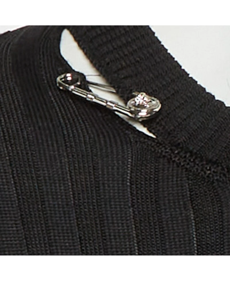 Pre-Owned Versace Women's Rib Knit Safety Pin Detail Mini Dress