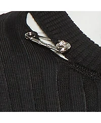 Pre-Owned Versace Women's Rib Knit Safety Pin Detail Mini Dress