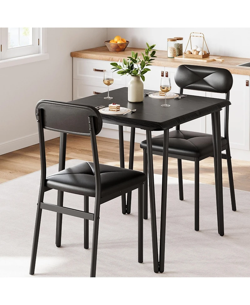 gaomon 2-Piece Upholstered Dining Set – Kitchen Table & Chairs for Small Spaces