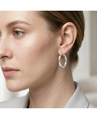 Twisted Hoop Earrings in White Gold Plated or 14K Gold Plated