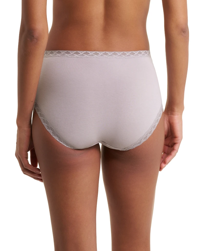 Natori Bliss Lace-Trim High Rise Cotton Brief 755058