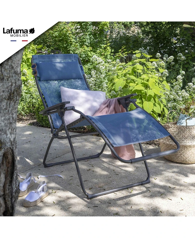 Lafuma Futura Xl Zero Gravity Outdoor Steel Framed Lawn Recliner Chair, Ocean
