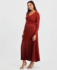 Elie Tahari Women's Rowyn High-Waisted Pleated Midi Skirt