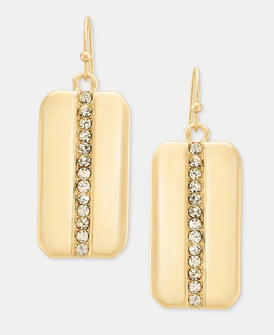 I.n.c. International Concepts Pave Dog Tag Drop Earrings, Macy's Exclusive