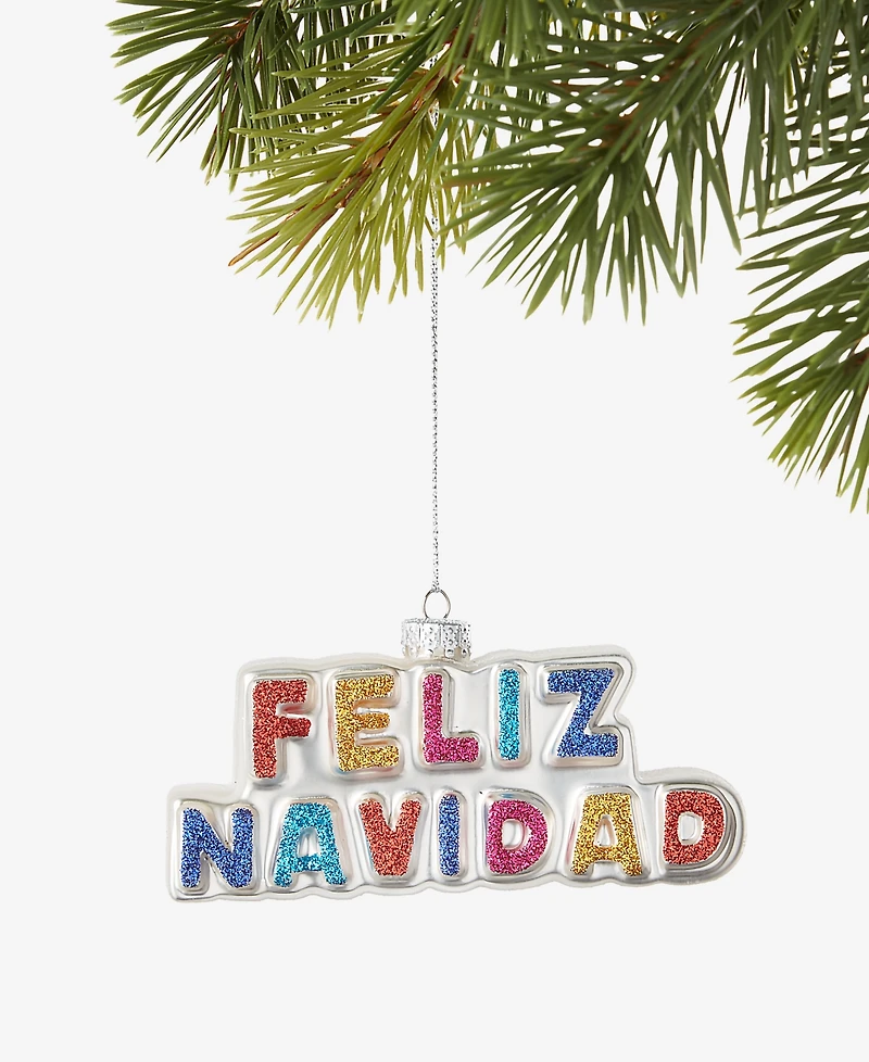 Holiday Lane Feliz Navidad Word Plate Ornament, Macy's Exclusive
