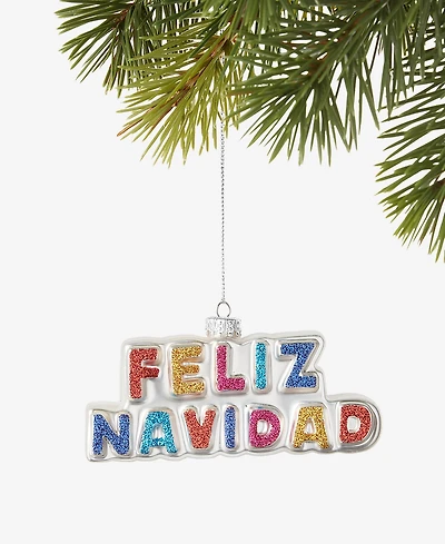 Holiday Lane Feliz Navidad Word Plate Ornament, Macy's Exclusive