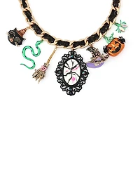 Betsey Johnson Faux-Stone Halloween Witchy Statement Bib Necklace