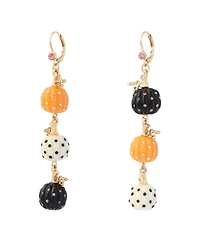 Betsey Johnson Faux-Stone Pretty Spooky Pumpkin Linear Earrings