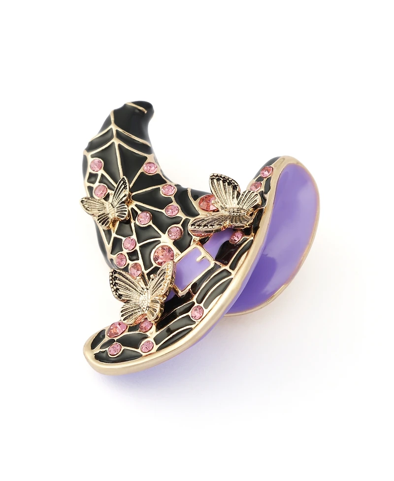 Betsey Johnson Faux-Stone Halloween Witchy Hat Brooch