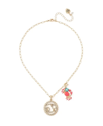 Betsey Johnson Faux-Stone Cancer Celestial Pendant Necklace Charm Zodiac Set