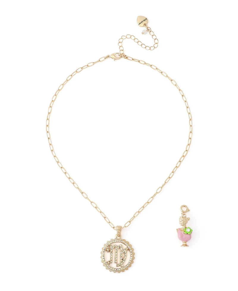 Betsey Johnson Faux-Stone Virgo Celestial Pendant Necklace Charm Zodiac Set